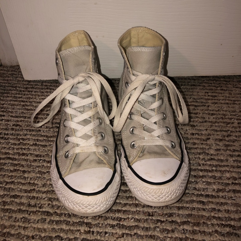 Light Gray High Top Converse - Picture 2 of 4